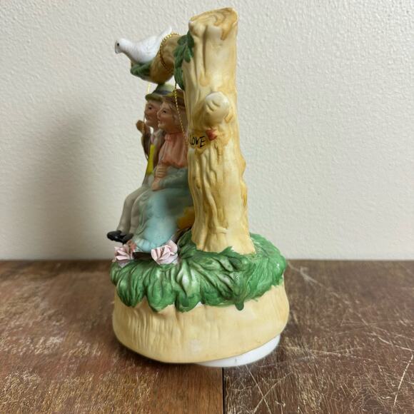 Vintage MSR Taiwan Elderly Couple Ceramic Through The Years Music Box - Picture 7 of 7